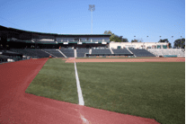 close-up of baseball field 