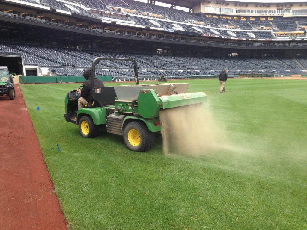 preparing athletic field