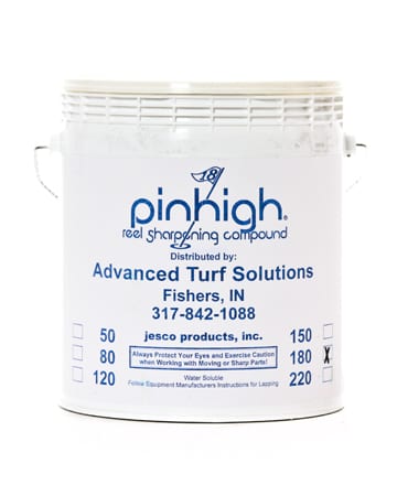 bucket of PinHigh reel sharpening compound