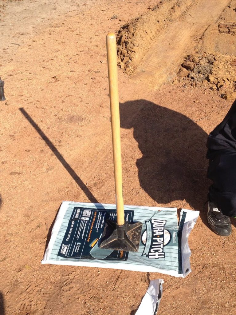 close-up of a bag of soil on field 