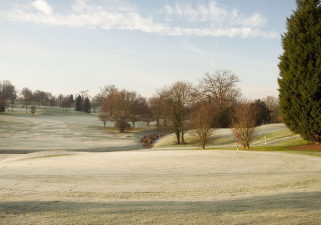 landscape view of a golf course during the winter