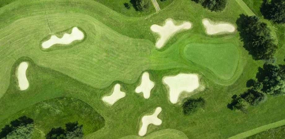 Drone view of a golf course