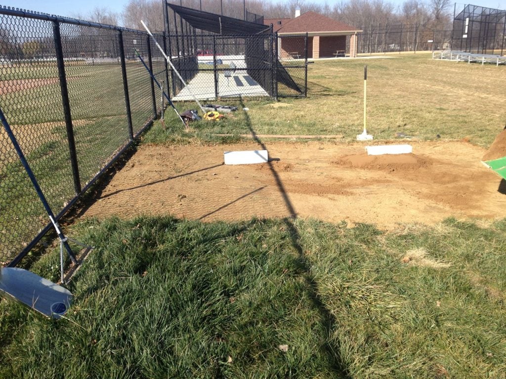 pitching rubbers installed