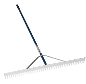 close up of a field rake