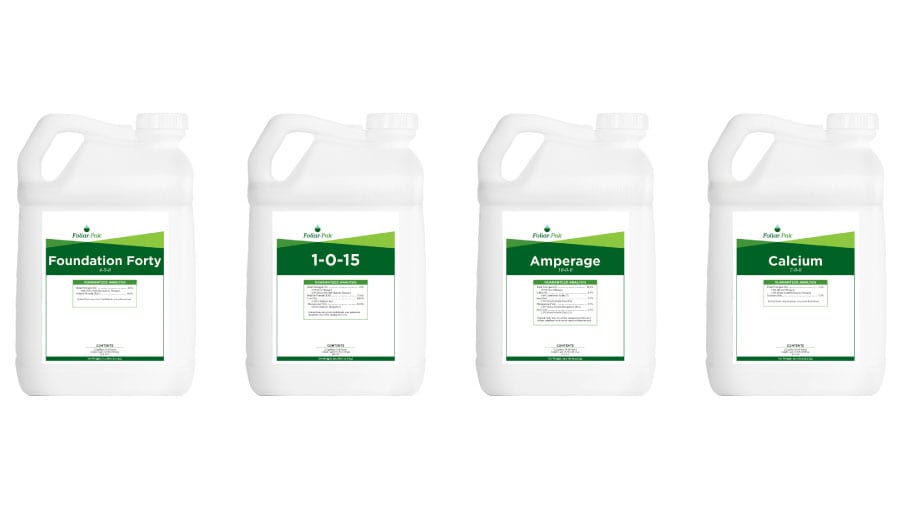 four different foliar-pak products
