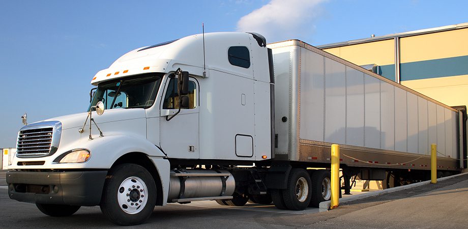 semi truck at loading dock